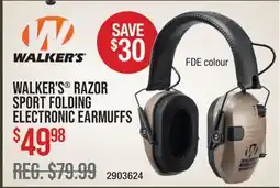 Cabela's WALKER'S RAZOR SPORT FOLDING ELECTRONIC EARMUFFS offer