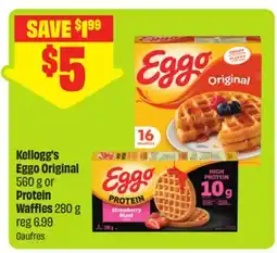 FreshCo Kellogg's Eggo Original 560 g or Protein Waffles 280 g offer