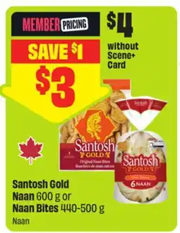 FreshCo Santosh Gold Naan 600 g or Naan Bites offer