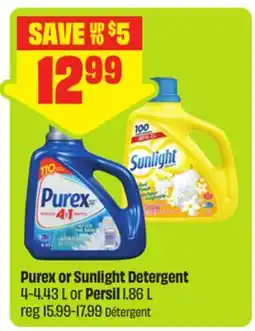 FreshCo Purex or Sunlight Detergent 4-4.43 L or Persil 1.86 L offer