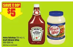 FreshCo Heinz Ketchup 750 mL + Kraft Miracle Whip 650-890 mL offer