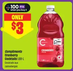 FreshCo Compliments Cranberry Cocktails offer
