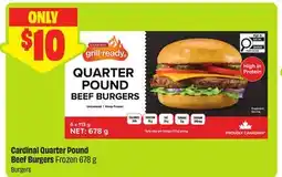 FreshCo Cardinal Quarter Pound Beef Burgers Frozen 6/8 g offer