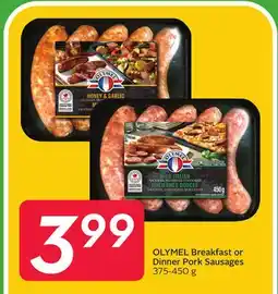 Sobeys OLYMEL Breakfast or Dinner Pork Sausages offer
