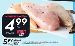 Sobeys COMPLIMENTS Fresh AIR-CHILLED Boneless Skinless Chicken Breasts offer