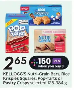 Sobeys Nutri-Grain Bars, Rice Krispies Squares, Pop-Tarts offer