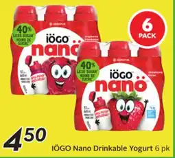 Sobeys IÖGO Nano Drinkable Yogurt offer