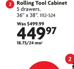 Home Hardware Rolling Tool Cabinet offer