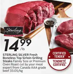 Sobeys Fresh Boneless Top Sirloin Grilling Steaks offer