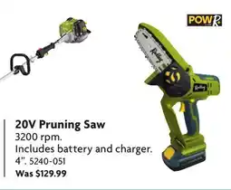 Home Hardware 20V Pruning Saw offer