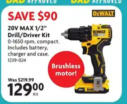 Home Hardware 20V MAX 1/2 Drill/Driver Kit offer