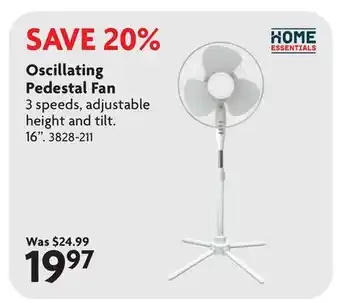 Home Hardware Oscillating Pedestal Fan offer