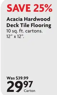 Home Hardware Acacia Hardwood Deck Tile Flooring offer