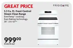 Home Hardware 5.3 Cu. Ft. Front Control Steam Clean Range offer