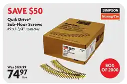 Home Hardware Quik Drive Sub-Floor Screws offer