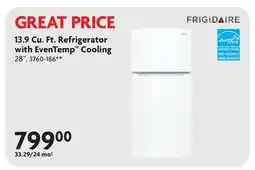 Home Hardware 13.9 Cu. Ft. Refrigerator with EvenTemp Cooling offer