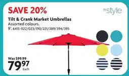 Home Hardware Tilt & Crank Market Umbrellas offer
