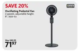 Home Hardware Oscillating Pedestal Fan offer