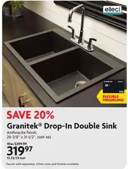 Home Hardware Granitek Drop-In Double Sink offer