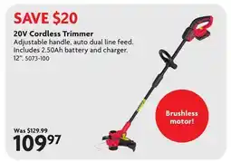 Home Hardware 20V Cordless Trimmer offer