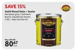 Home Hardware Solid Wood Stain + Sealer offer