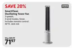 Home Hardware SmartClean Oscillating Tower Fan offer