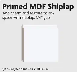 Home Hardware Primed MDF Shiplap offer