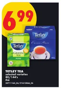 No Frills TETLEY TEA, 80/144's offer