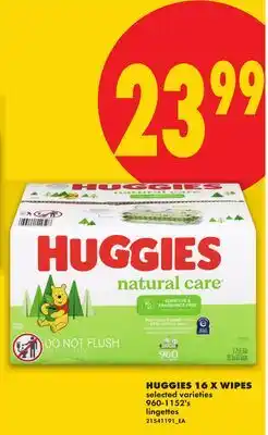No Frills HUGGIES 16 X WIPES, 960-1152's offer