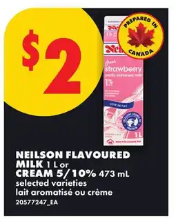 No Frills NEILSON FLAVOURED MILK 1 L or CREAM 5/10%, 473 mL offer