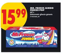 No Frills MR. FREEZE JUMBO FREEZE POP, 60's offer