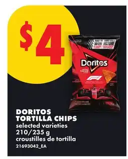 No Frills DORITOS TORTILLA CHIPS, 210/235 g offer
