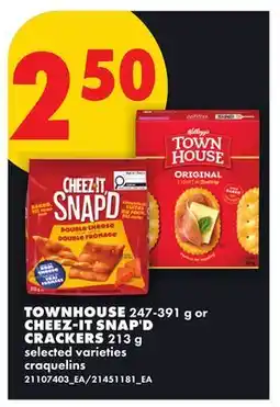 No Frills TOWNHOUSE 247-391 g or CHEEZ-IT SNAP'D CRACKERS 213 g offer