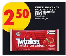 No Frills TWIZZLERS CANDY PACK 311-454 g or JOLLY RANCHER ROPE 283 g offer