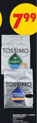 No Frills MAXWELL HOUSE or NABOB TASSIMO DISCS, 8-16's offer