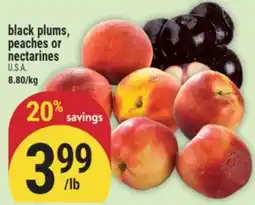 Marché Adonis black plums, peaches or nectarines offer