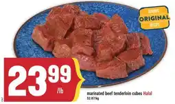 Marché Adonis marinated beef tenderloin cubes offer