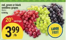 Marché Adonis red, green or black seedless grapes offer