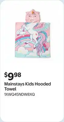 Walmart Mainstays Kids Hooded Towel offer