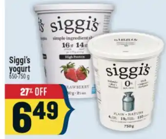 Marché Adonis Siggi's yogurt offer