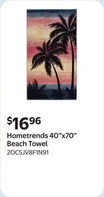 Walmart Hometrends 40x70 Beach Towel offer