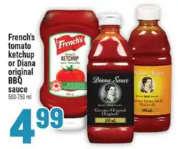 Marché Adonis French's tomato ketchup or Diana original BBQ sauce offer
