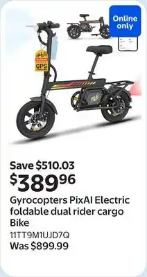 Walmart Gyrocopters PixAI Electric foldable dual rider cargo Bike offer