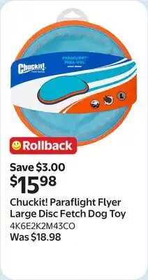 Walmart Chuckit! Paraflight Flyer Large Disc Fetch Dog Toy​ offer