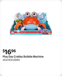 Walmart Play Day Crabby Bubble Machine offer