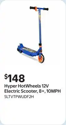 Walmart Hyper HotWheels 12V Electric Scooter, 8+, 10MPH offer