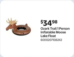 Walmart Ozark Trail 1 Person Inflatable Moose Lake Float offer