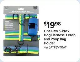 Walmart One Paw 3-Pack Dog Harness, Leash, and Poop Bag Holder offer