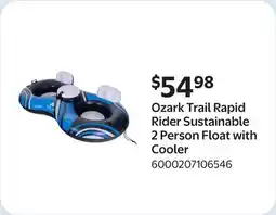 Walmart Ozark Trail Rapid Rider Sustainable 2 Person Float with Cooler offer