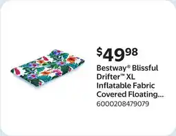 Walmart Bestway Blissful Drifter XL Inflatable Fabric Covered Floating Lounge offer